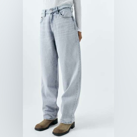 ZARA Light Blue Tailored Balloon Jeans - Picture 11 of 15
